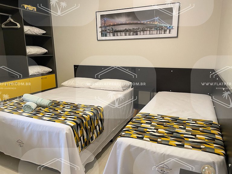 Flat Perfeito - Amarilis Riviera São Lourenço 214 quarto fam