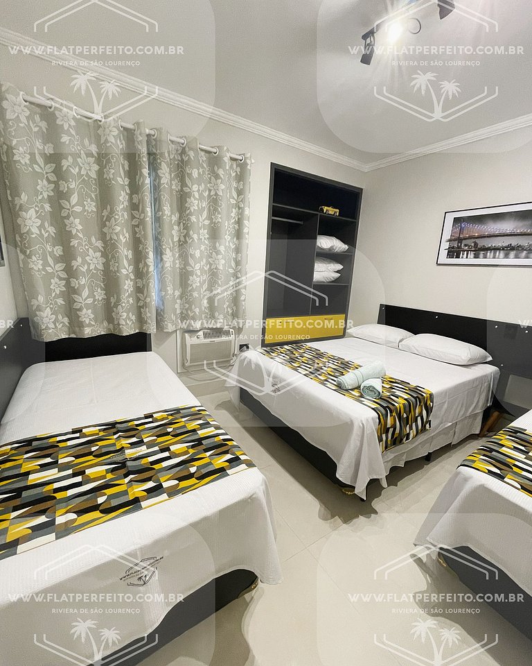 Flat Perfeito - Amarilis Riviera São Lourenço 214 quarto fam