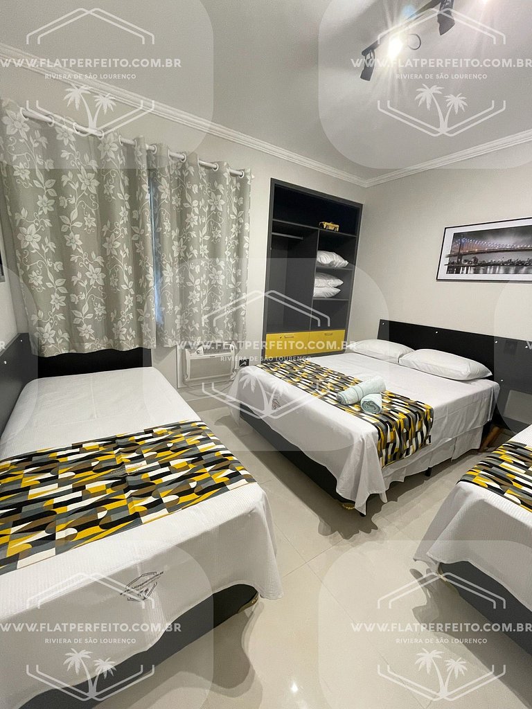 Flat Perfeito - Amarilis Riviera São Lourenço 214 quarto fam