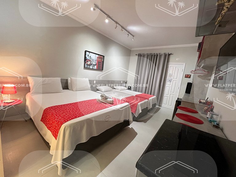 Flat Perfeito - Amarilis Riviera São Lourenço 314 suíte cama