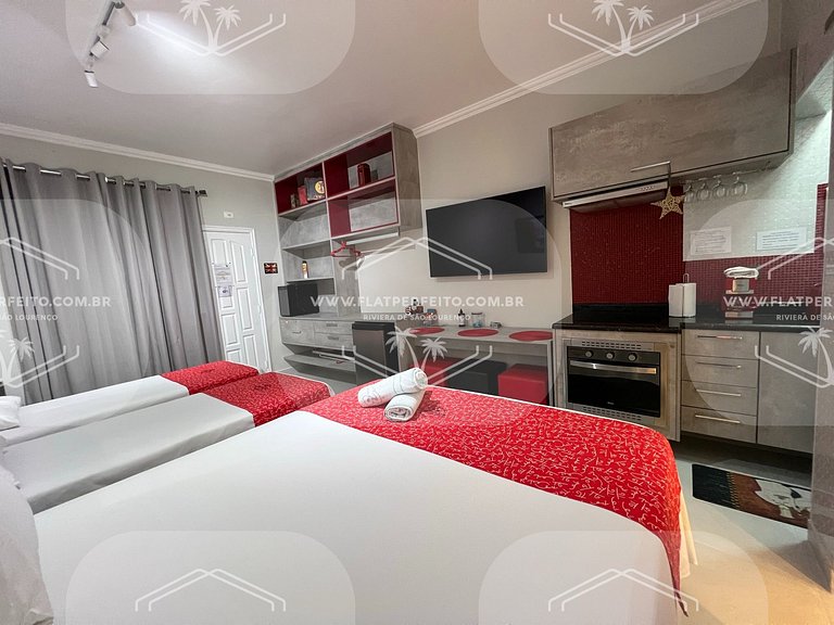 Flat Perfeito - Amarilis Riviera São Lourenço 314 suíte cama