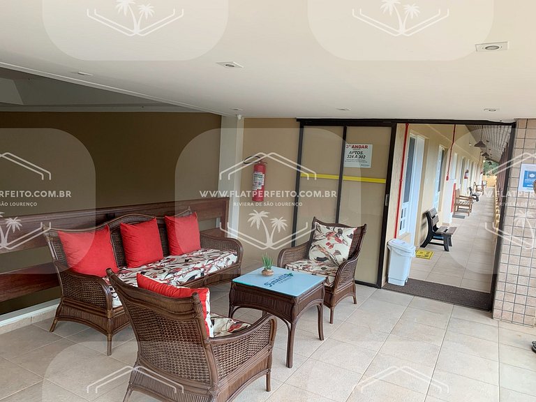 Flat Perfeito - Amarilis Riviera São Lourenço 314 suíte cama