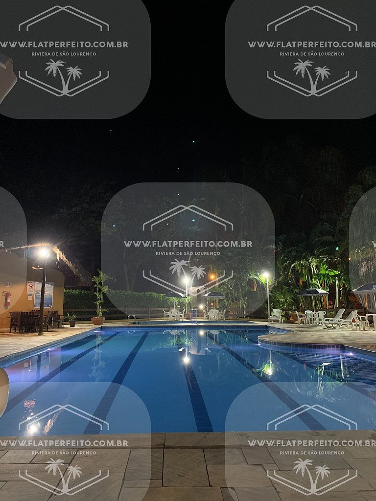 Flat Perfeito - Amarilis Riviera São Lourenço 314 suíte cama