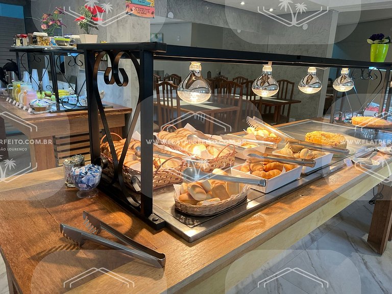 Flat Perfeito Amarilis em Riviera São Lourenço (café manhã,