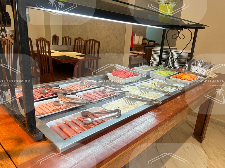 Flat Perfeito Amarilis em Riviera São Lourenço (café manhã,
