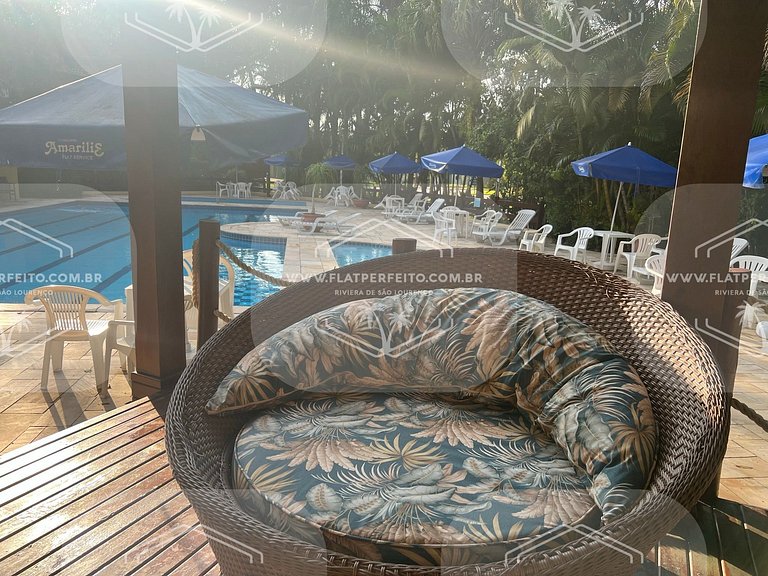 Flat Perfeito - Amarilis Riviera São Lourenço 314 suíte cama
