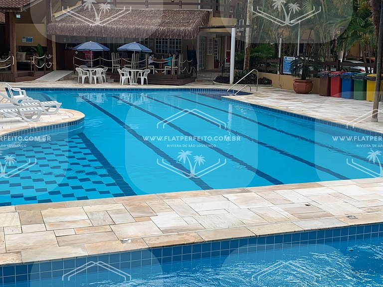 Flat Perfeito - Amarilis Riviera São Lourenço 314 suíte cama